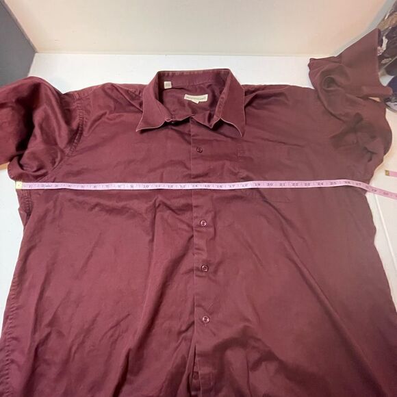 Pronto Uomo mens button down maroon shirt 18.5. 34/35 - Picture 3 of 3